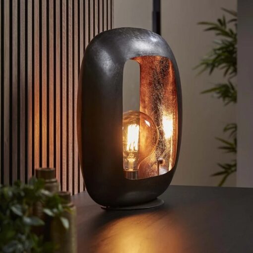 Moderne zwarte tafellamp woonkamer