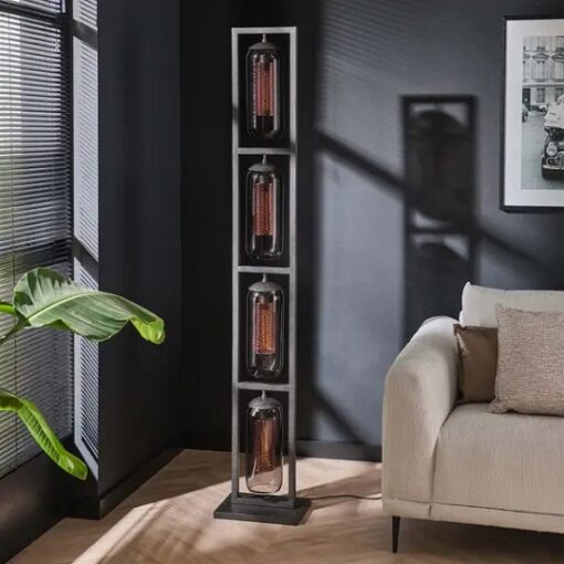 Vloerlamp glas bollen grijs