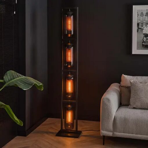 Vloerlamp glas bollen grijzen