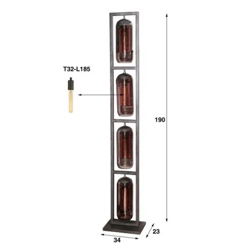 Vloerlamp glas bollen staande