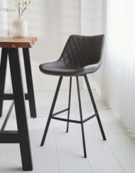 Barkruk met rugleuning antraciet