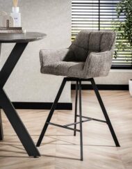 Barkruk boucle stof taupe