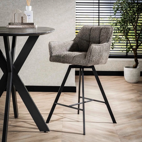 Barkruk boucle stof taupe