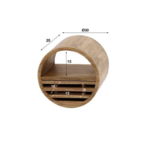 Houten wandrek met la