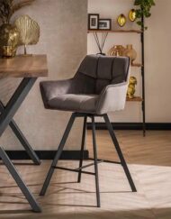 Barkruk armleuning antraciet