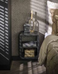 Nachtkastje zwart hangend