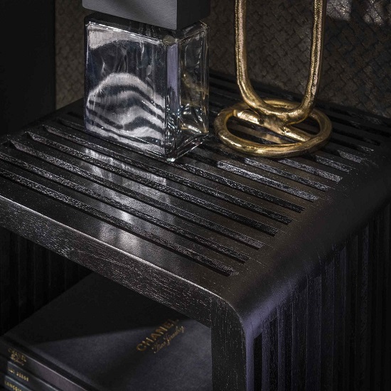 Nachtkastje zwart hout hangend