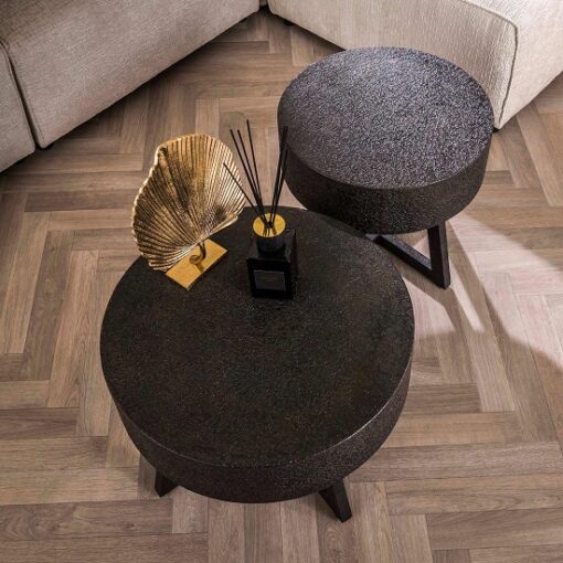 Salontafel zwart rond sfeer