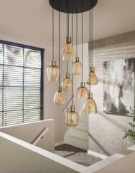 Hanglamp glas amber