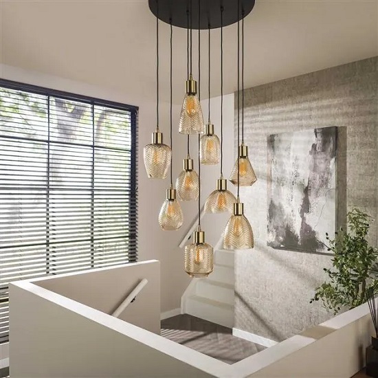 Hanglamp glas amber