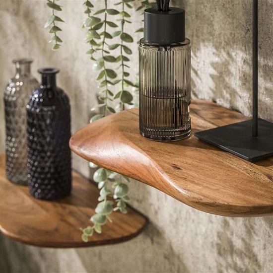 Wandplank zwevend acacia
