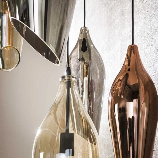 Glazen hanglamp woonkamer mix