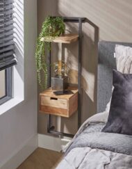 Nachtkastje zwevend acaciahout