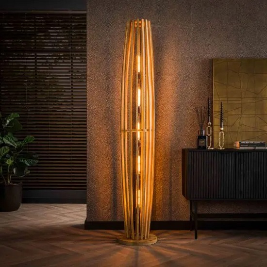 Houten vloerlamp groten