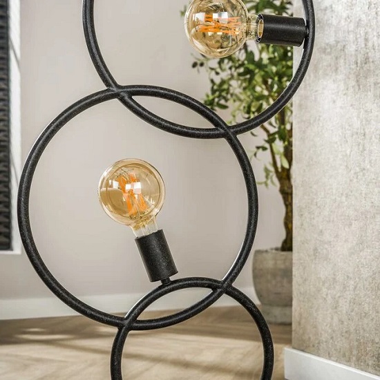 Ronde vloerlamp cirkel grijs