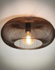 Zwarte plafondlamp rond