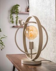 Beige tafellamp rond